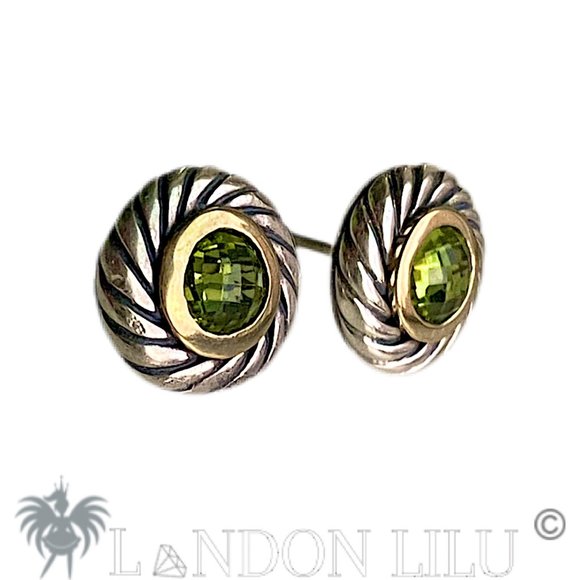 David Yurman Cable Classics Peridot Earrings - Picture 3 of 7